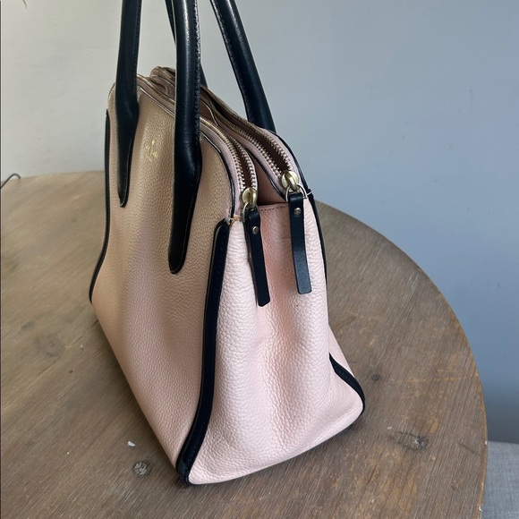 Kate Spade New York Caroline Lane Duncan Soft Roseta/Black Leather Satchel Bag - Picture 16 of 17